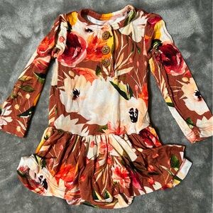 Baby Girl Floral Dress Onesie Long sleeve 3-6months